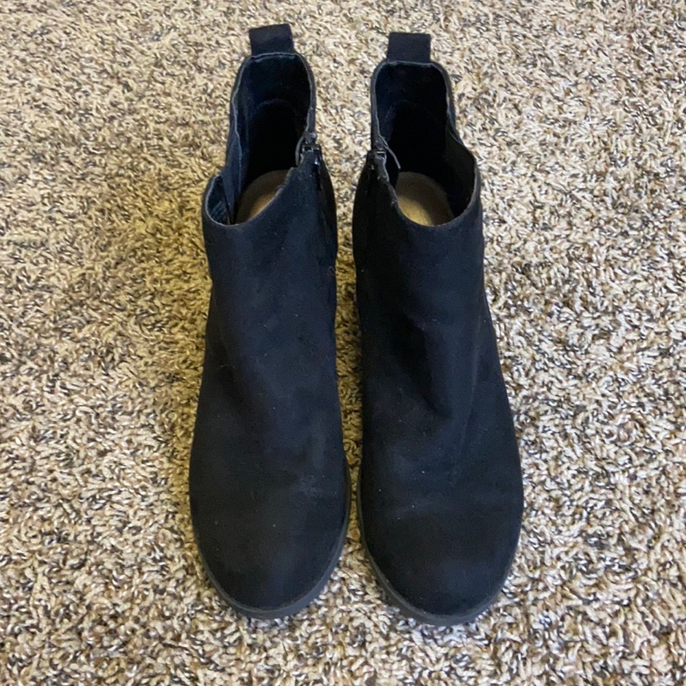 Black suede ankle booties